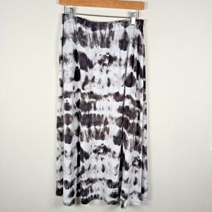 Mossimo Midi Skirt‎ & Tube Top Tie Dye Bohemian Hippy Whimsygoth Blk White L